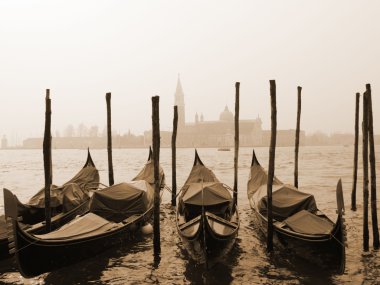 Sepia image of Venice clipart