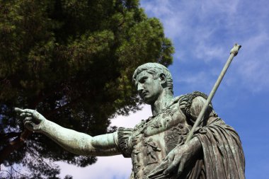 Emperor Trajan sculpture in Rome,Italy clipart