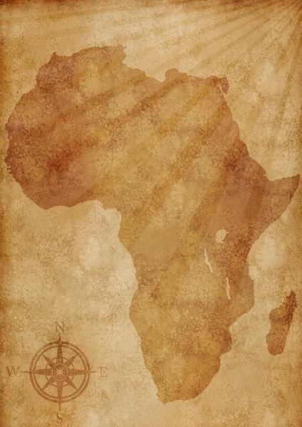 Oude Afrika kaart illustratie — Stockfoto