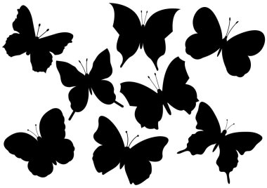 Flying butterflies vector illustration clipart