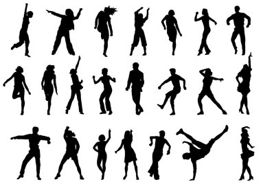 Dancing in action vector clipart