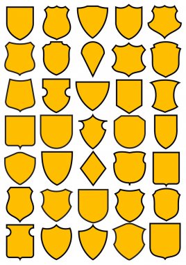 Set of different heraldic shields