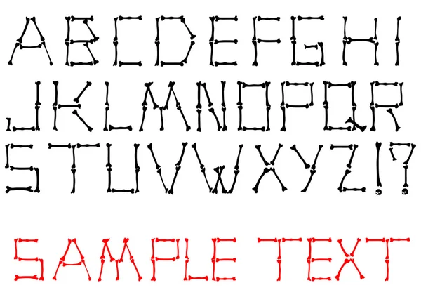 Vector alphabet set made from bones — Stock Vector
