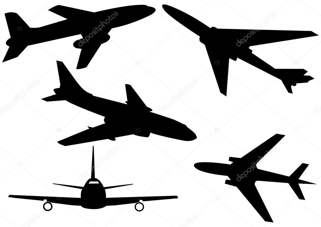 Set of various aeroplanes illustration