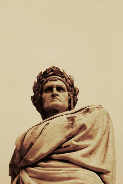 Skulptur av Dante i Florens — Stockfoto