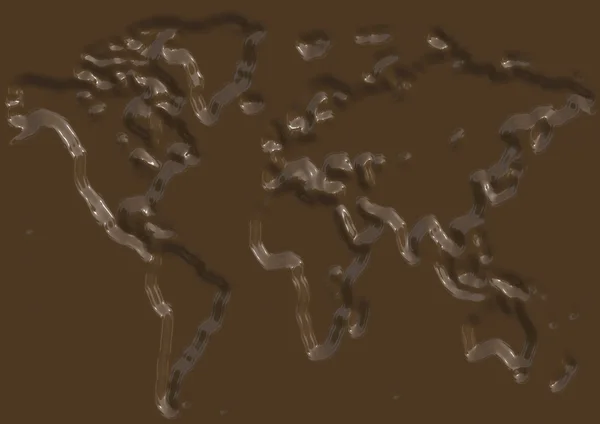 Σοκολάτα παγκόσμιο χάρτη εικονογράφηση — Φωτογραφία Αρχείου