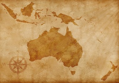 Australia old map illustration clipart
