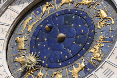 Astronomical clock in Venice, Italy clipart