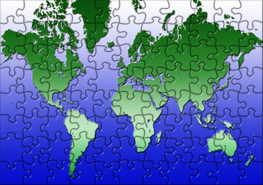 Puzzle world map clipart