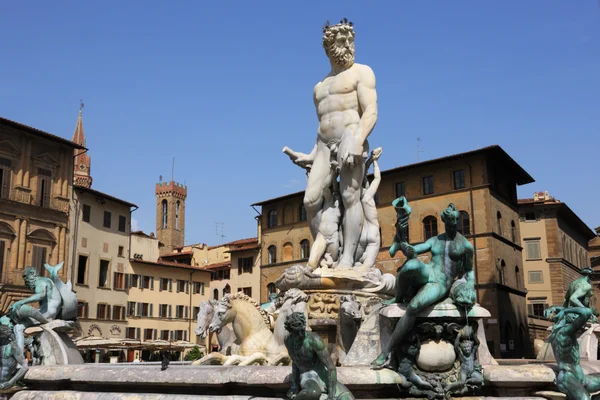 Standbeeld van Neptunus in florence, Italië — Stok fotoğraf