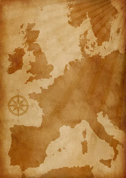 老欧洲地图 — 图库照片