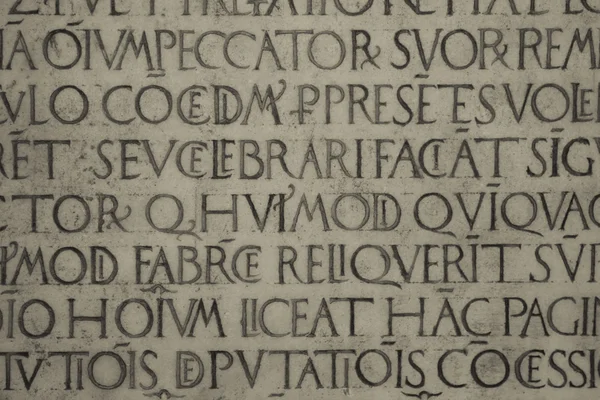 Inscrição católica latina medieval — Fotografia de Stock