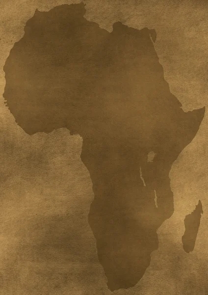 Старая гранж-иллюстрация карты Африки — стоковое фото
