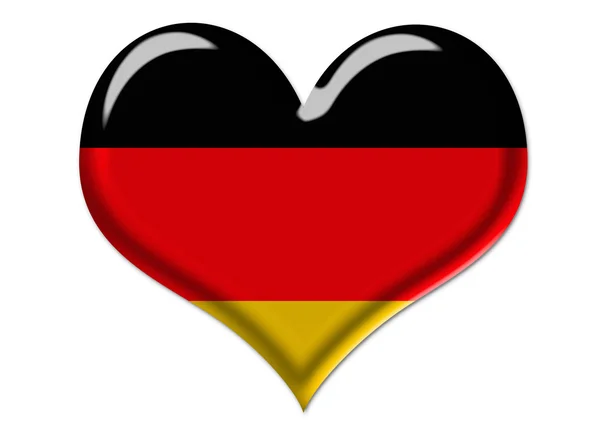 Tysk flagg i hjärtat illustration — 图库照片