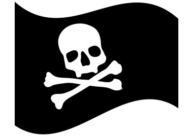 Pirate flag with skull clipart