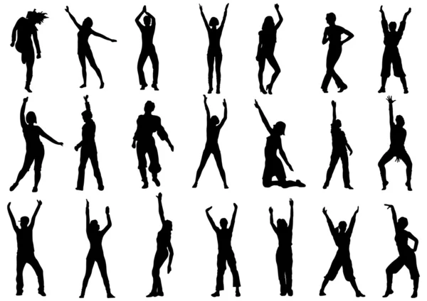 stock vector Dancing girls in action vector