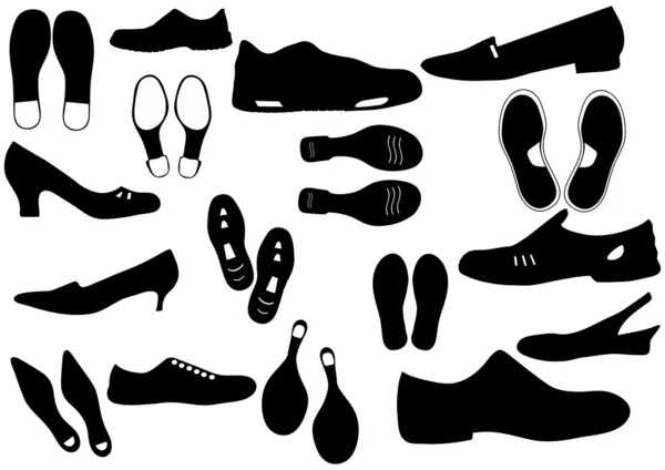 stock vector Footwear and footsteps vector