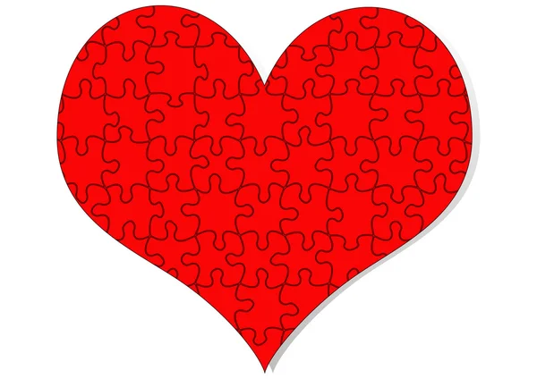Puzzle heart vector illustration — Stock Vector