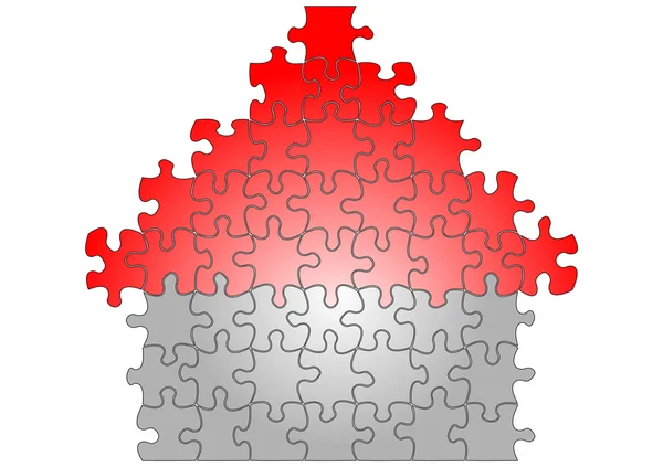 Dům obrázek puzzle — Stockový vektor