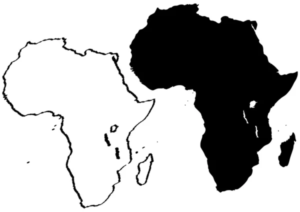 Χάρτης της Αφρικής εικονογράφηση — Stockový vektor