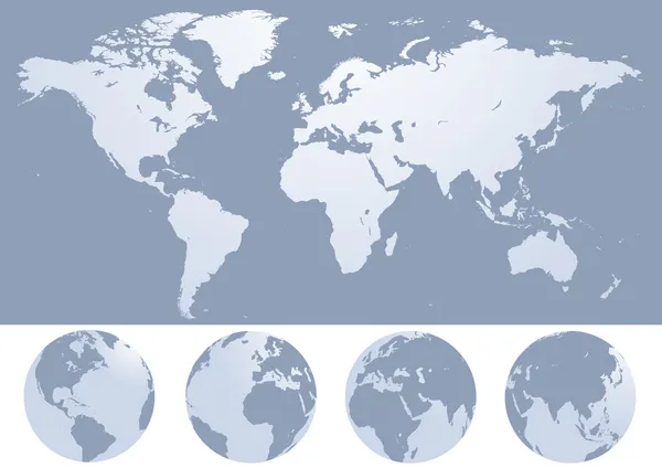 Mapa do mundo silhueta ilustração — Vetor de Stock