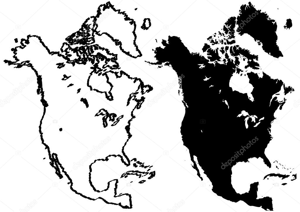 Map of North America illustration