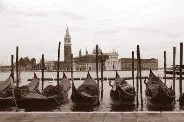 Sepia toned cityscape of Venice clipart