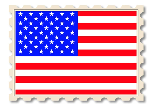 Post stamp with USA national flag — Stock Photo, Image