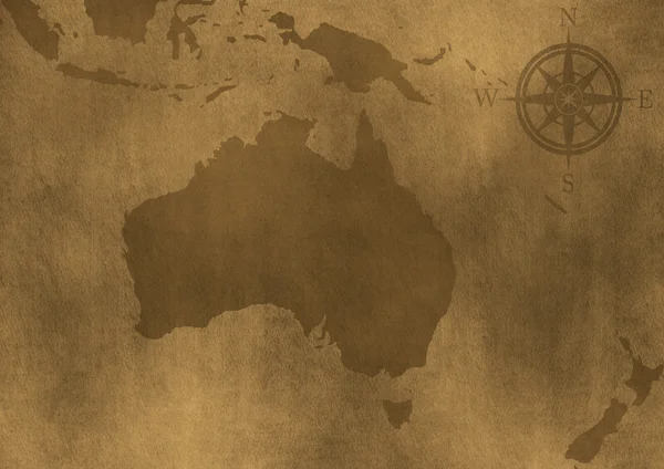 古いグランジ オーストラリア地図イラスト — ストック写真