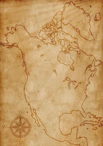 Βόρεια Αμερική Χάρτης εικονογράφηση — Φωτογραφία Αρχείου