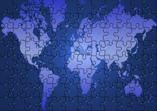 Puzzle mappa del mondo — Foto Stock