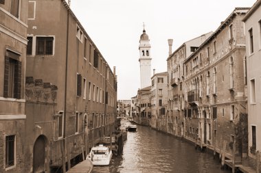 sepya tonlu cityscape Venedik