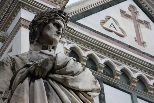 Escultura Dante en Florencia — Foto de Stock
