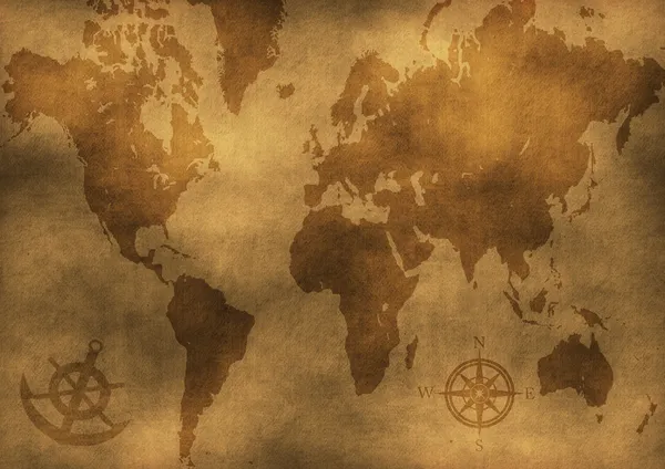 Εικονογράφηση Χάρτης παλαιού κόσμου — Φωτογραφία Αρχείου