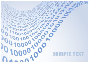 Abstract binary code waves vector clipart