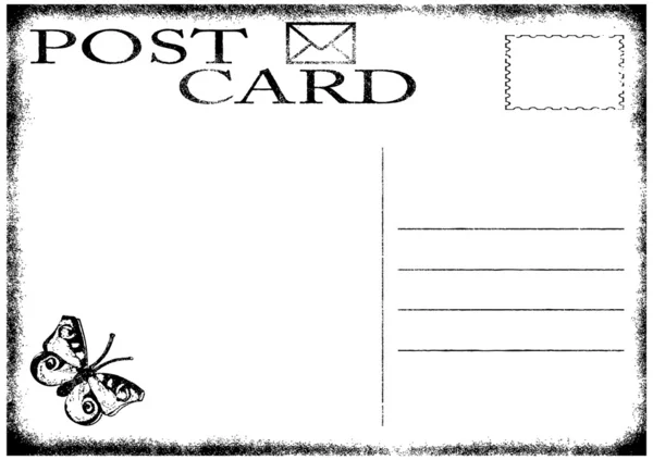 Antiguo vector de tarjeta postal grunge en blanco — Vector de stock