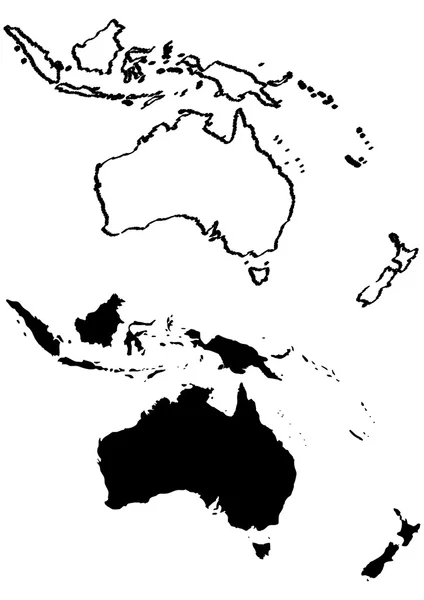 Karte von Australien Illustration — Stockvektor