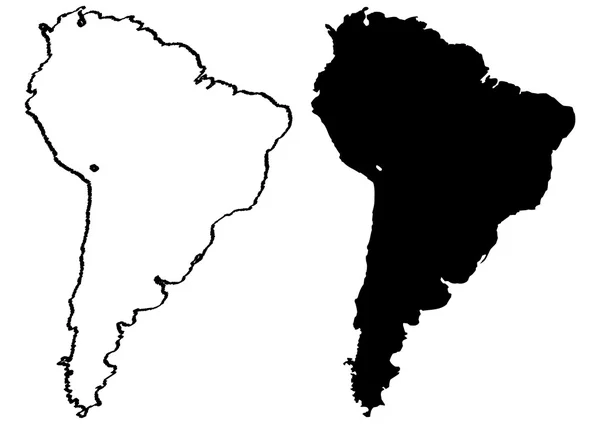 Kaart van Zuid-Amerika illustratie — Stockvector