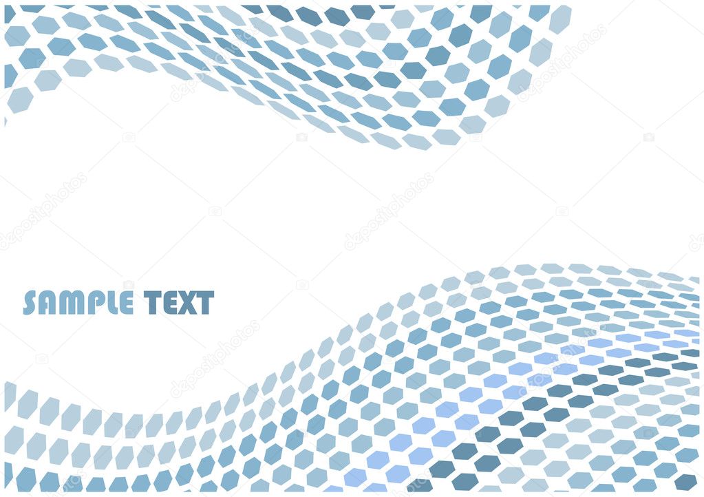 Abstract hex waves vector background