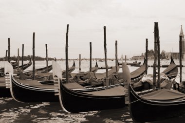 Sepia toned cityscape of Venice clipart