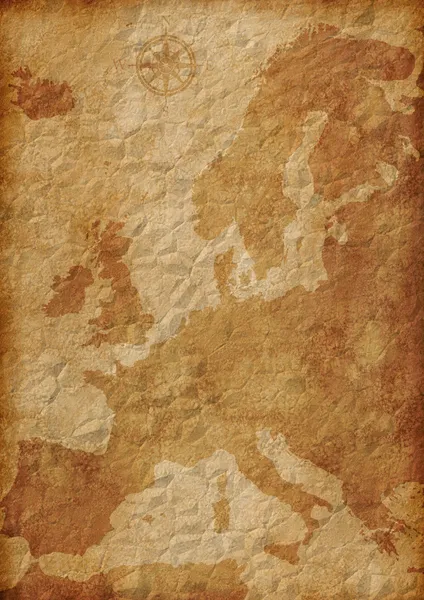 古いヨーロッパ地図イラスト — ストック写真