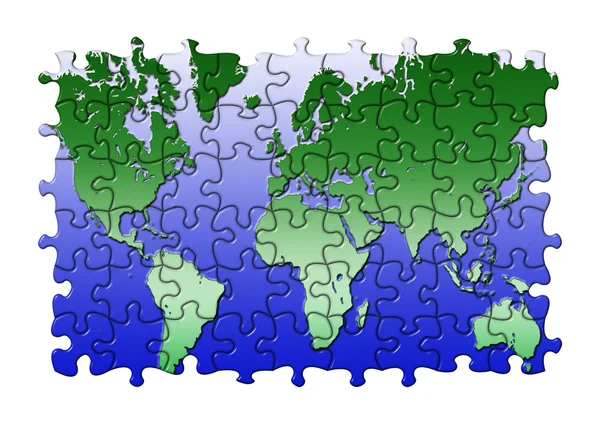Puzzle mapa del mundo —  Fotos de Stock
