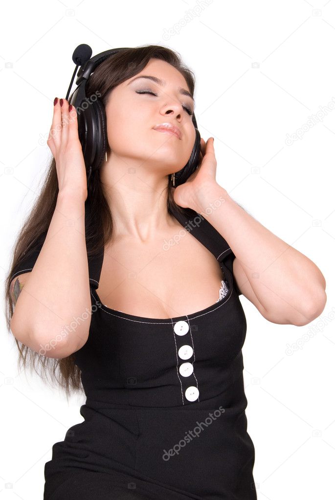 Beautiful woman with headphones