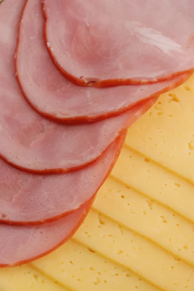 Presunto, queijo e pão — Fotografia de Stock
