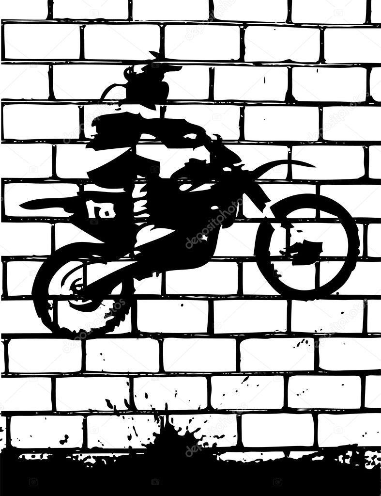 Silhouette of the motorcyclist