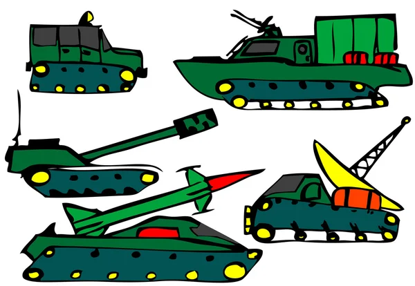 Set of military vehicles — Stock Photo, Image