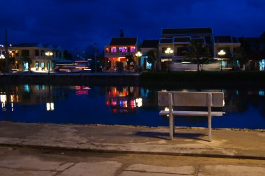 küçük şehir manzarası, gece