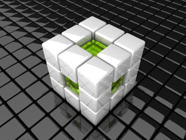 Cube_white clipart