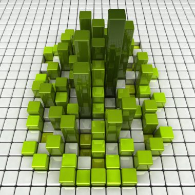 Boxes abstract green city clipart