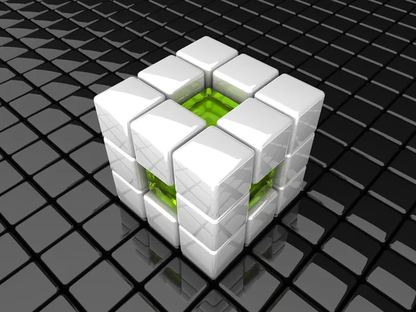 _ Bianco cubo — Foto Stock